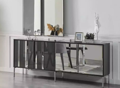 Sideboard with Mirror Wood Furniture Luxury Style Modern 2-piece Suite new